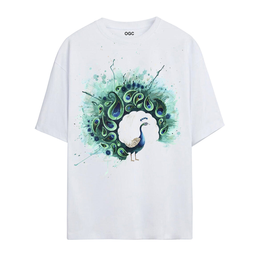 PEACOCK OVERSIZED UNISEX T-SHIRT