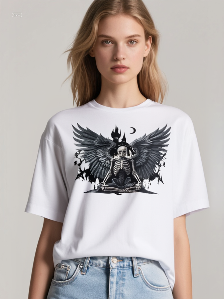 SKELETON ANGEL OVERSIZED UNISEX T-SHIRT