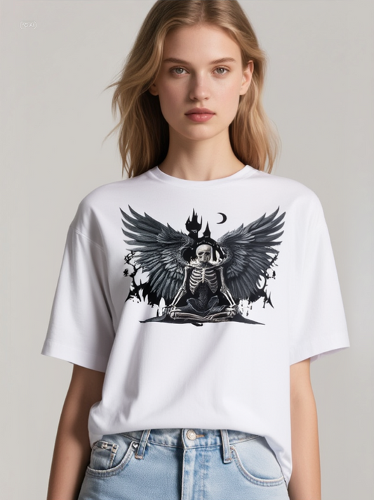 SKELETON ANGEL OVERSIZED UNISEX T-SHIRT