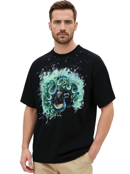 PEACOCK OVERSIZED UNISEX T-SHIRT