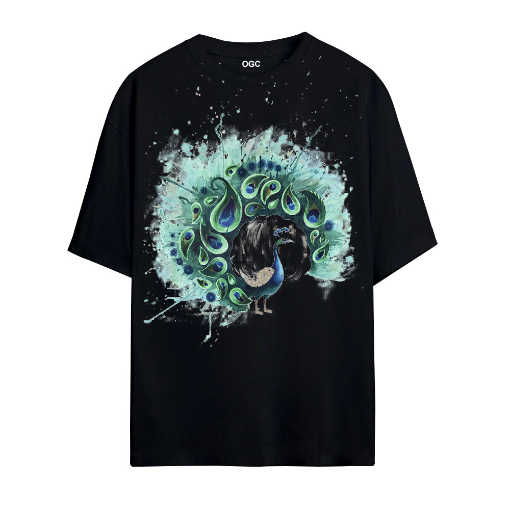 PEACOCK OVERSIZED UNISEX T-SHIRT